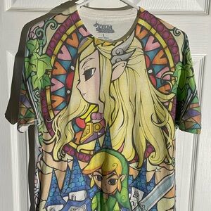 2014 nintendo legends of zelda stain glass large tshirt